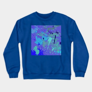abstract blue paint splatter Crewneck Sweatshirt